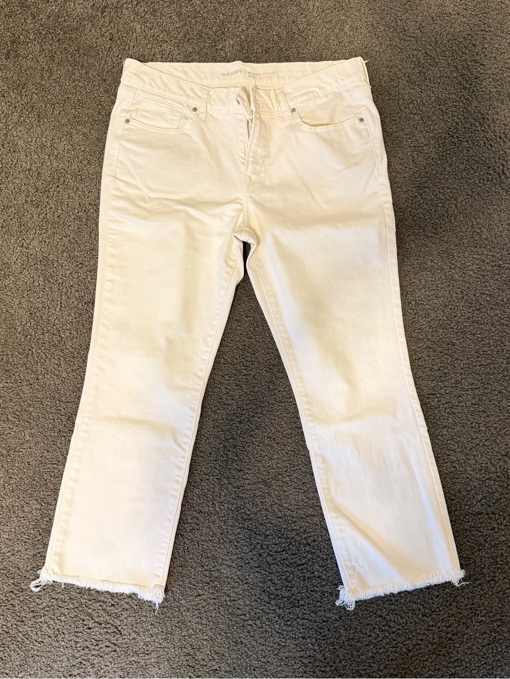 Old Navy White Cropped Straight-Leg Jeans